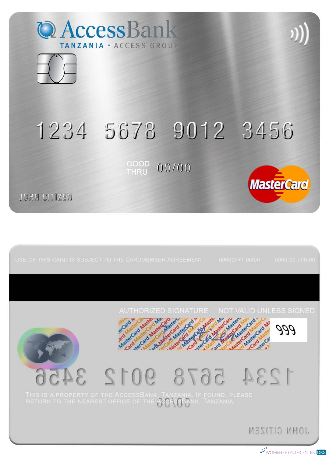 Download Tanzania AccessBank mastercard Photoshop template